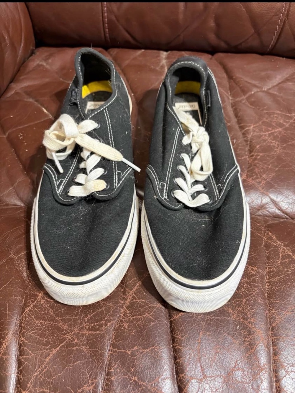 Vans Black Canvas Low-Top Sneakers with Cream Accents